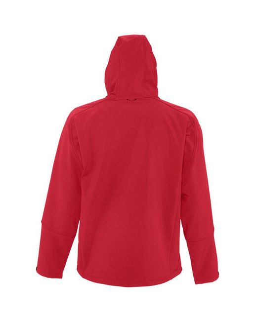 Sol's Red Replay Hooded Soft Shell Jacket (Breathable, Windproof And Water Resistant) (Pepper) for men