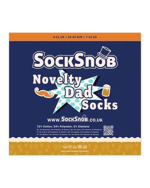 Sock Snob Blue 3 Pack Dad Novelty Socks Fun Patterned for men