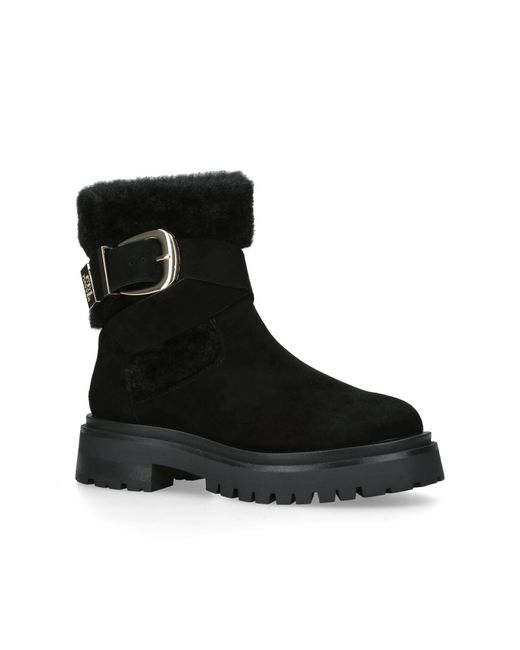 Steve Madden Black Suede Fabric Lodge 015 Boots