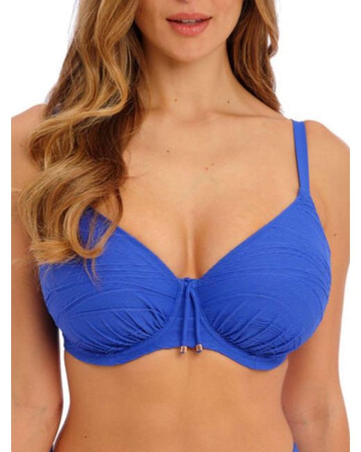 Fantasie Blue Beach Waves Gathered Full Cup Bikini Top