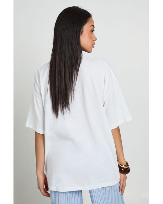 Boohoo White Picante Cocktail Printed T-Shirt