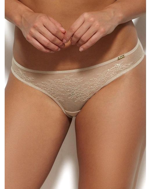 Gossard Brown Glossies Lace Thong