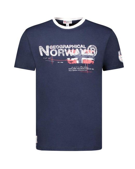 GEOGRAPHICAL NORWAY T-shirt Met Korte Mouwen Sy1450hgn in het Blue voor heren