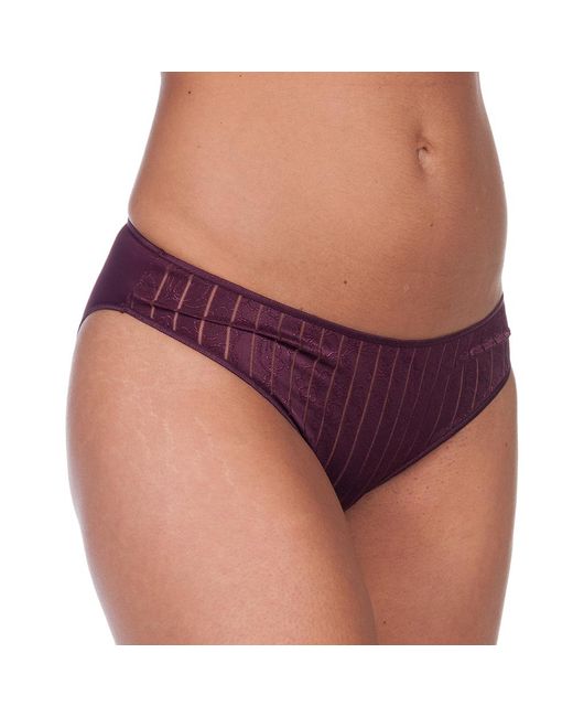 Selene Purple Vanesa Striped Fabric Bikini Bottom