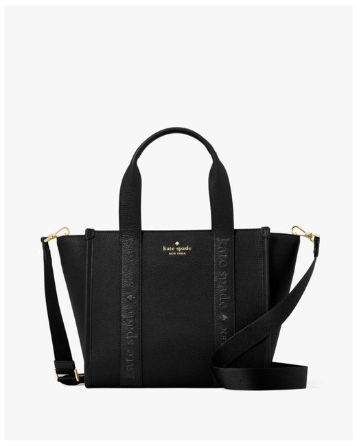 Kate Spade Black Kip Pebbled Leather Small Tote