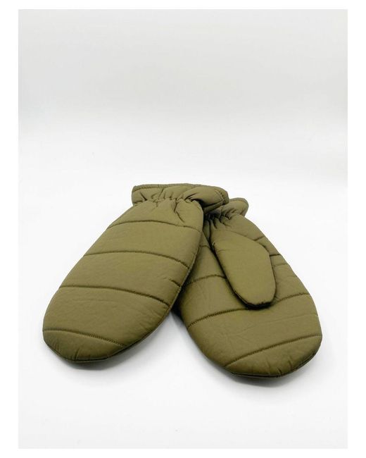 SVNX Green Quilted Mittens for men