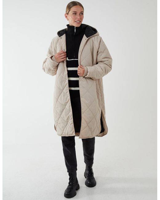 Blue Vanilla Natural Diamond Quilted Coat