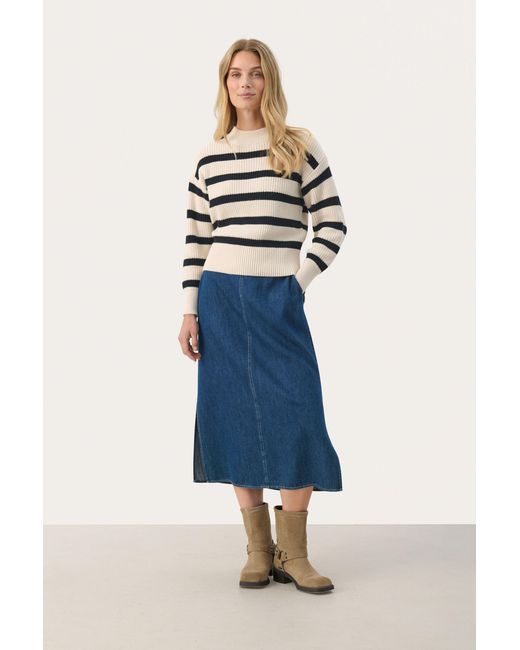 Part Two Pullover Relaxed Fit in het Blue