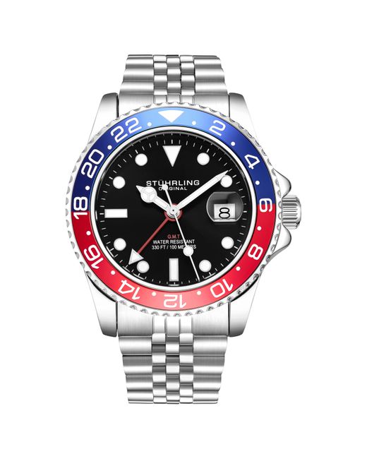 Stuhrling Gray And Meridian Gmt Quartz 42Mm for men