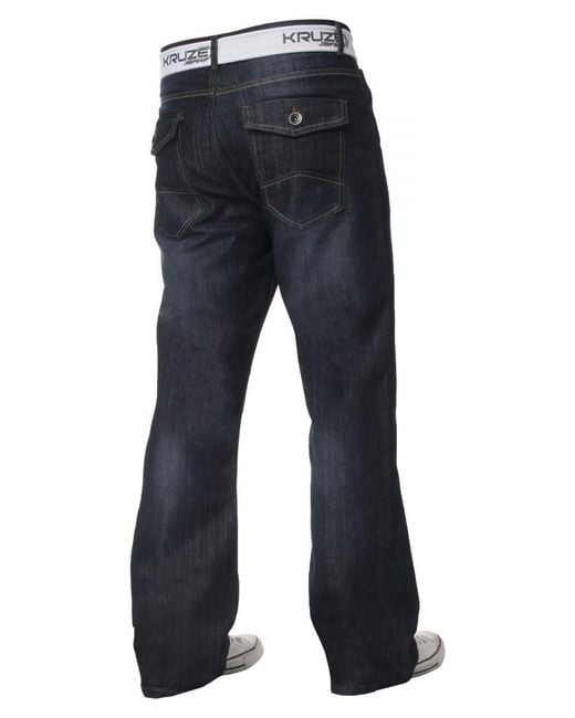 Kruze By Enzo Blue Bootcut Denim Jeans for men