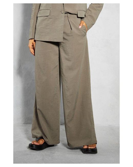 MissPap Gray Linen Look Boxy Tailored Trouser