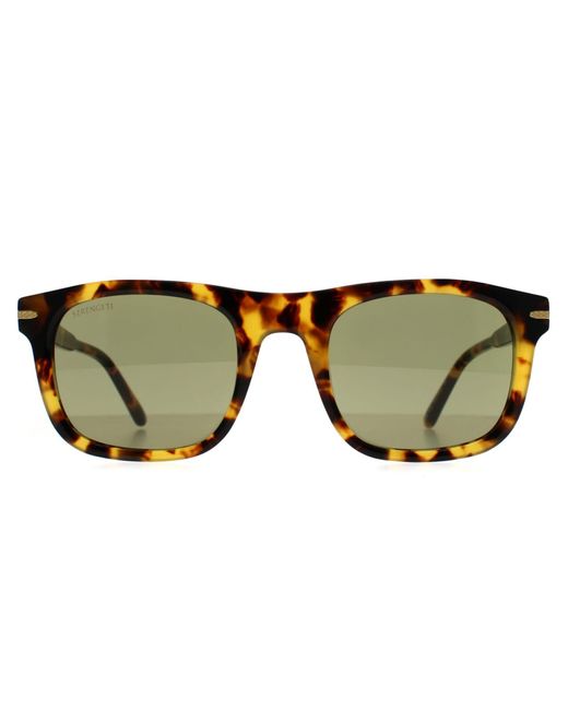 Serengeti Brown Square Shiny Classic Havana Mineral Polarized 555Nm Photochromic Charlton for men