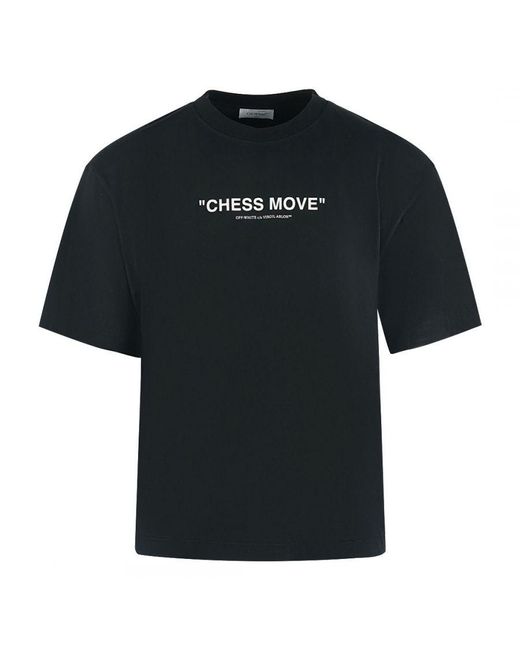 Off-White c/o Virgil Abloh Black Off- Skate Fit Chess Move Logo T-Shirt for men