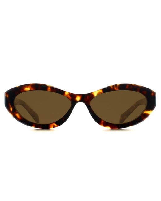 Prada Brown Oval Honey Tortoise Dark Pr26Zs
