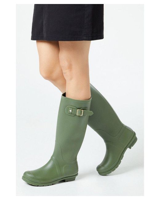 Dorothy Perkins Green Nora Wellington Boots