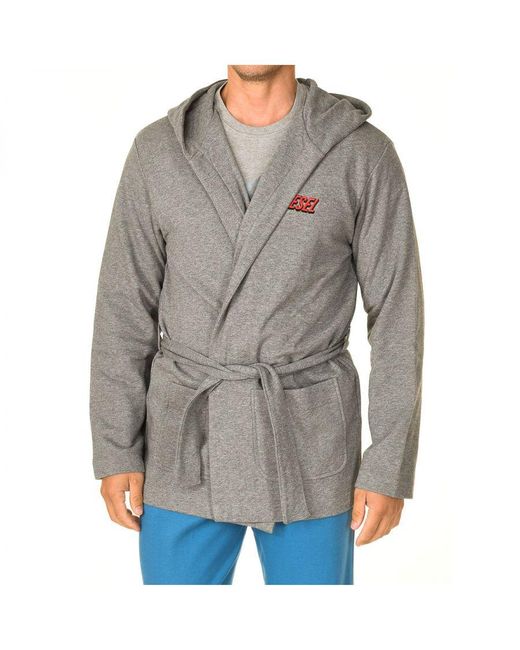 DIESEL Gray Long Sleeve Robe With Knot Closure A03070-0Ceaa for men