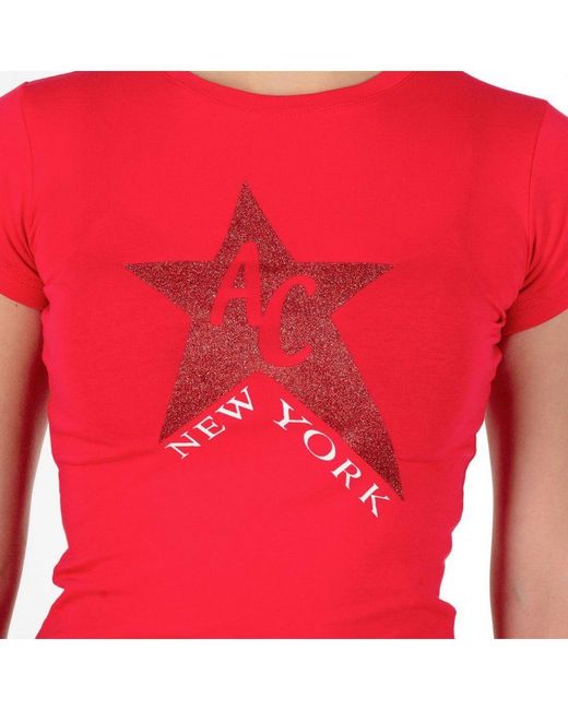 Andrew Charles by Andy Hilfiger Red T-Shirt Ts501 03 1002 Tarana S8 Cotton