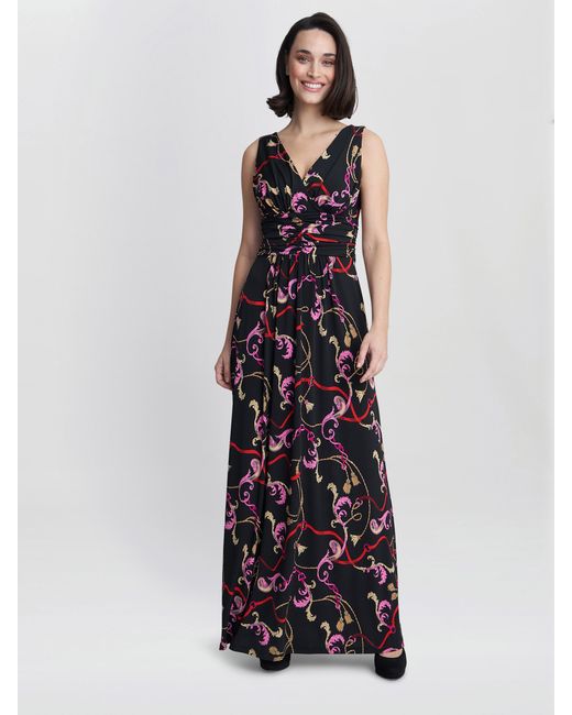 Gina Bacconi White Henrietta Jersey Maxi Dress