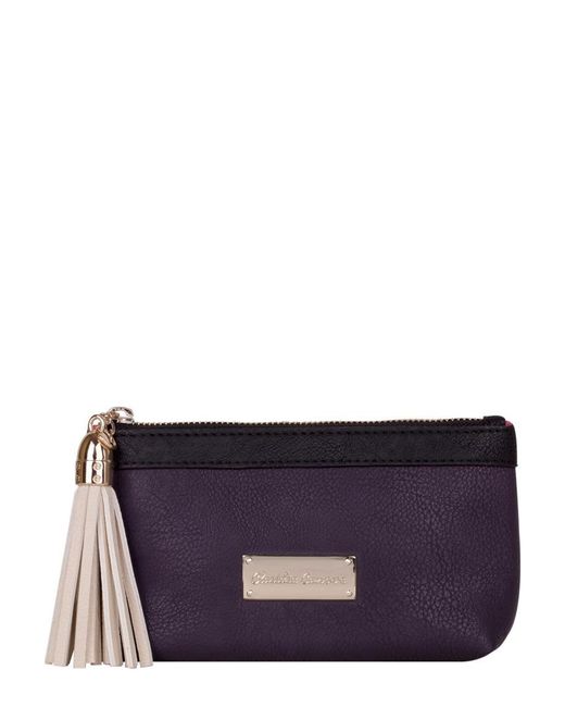 Claudia Canova Purple Zip Top Tassle Detailed Washbag