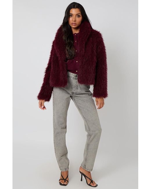 Urban Bliss Red Faux Fur Jacket
