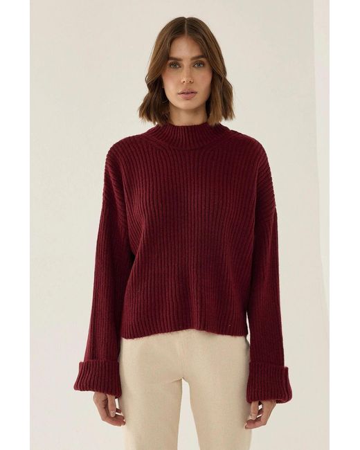 Hiccup Red Oversized Knit Sweater