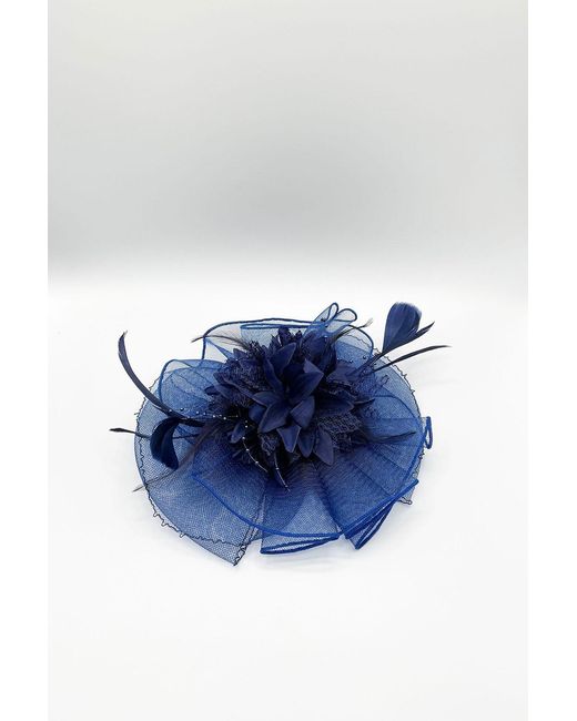 SVNX Blue Feather Bloom Fascinator