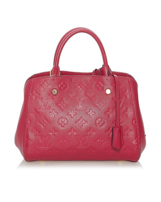 Louis Vuitton Vintage Empreinte Montaigne Mm Red Calf Leather
