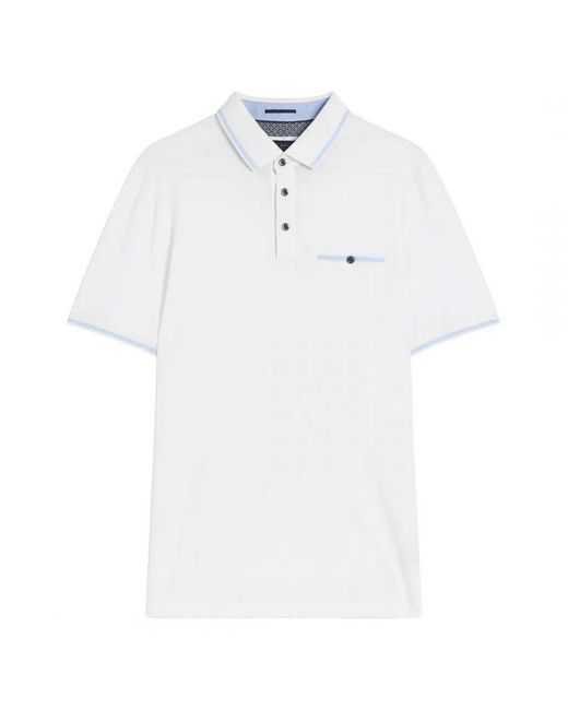 Ted Baker White Tortila Polo Shirt Cotton/Modal for men