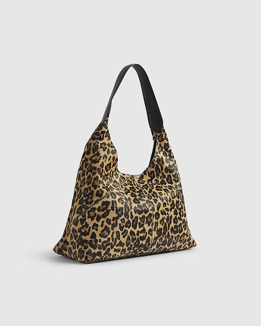 River Island Metallic Shoulder Bag Leather Leopard Print