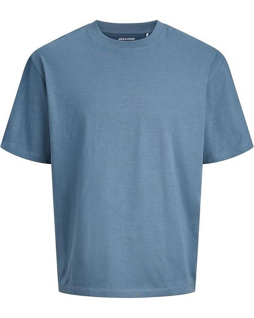 Jack & Jones Blue Crew Neck T-Shirt Short Sleeve Casual for men