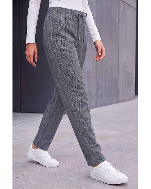 Roman Gray Petite Herringbone Stretch Trouser