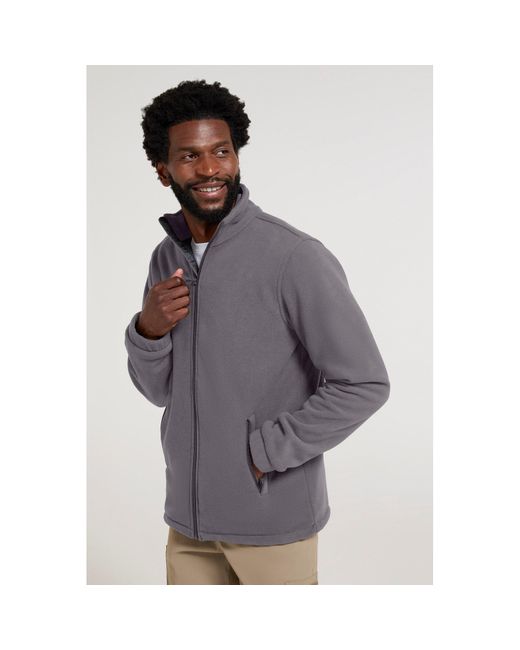 Mountain Warehouse Gray Bernard Ii Windproof Fleece Jacket (Dark) for men
