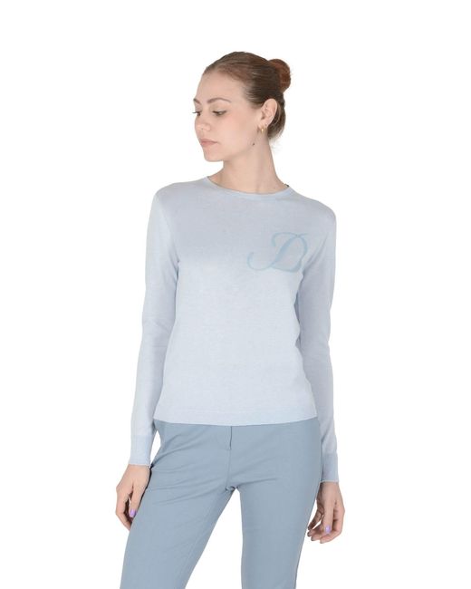 Crown of Edinburgh Cashmere Blue Long Sleeve Art 004 Light Letter D