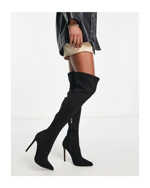 ASOS Petite Koko Heeled Over The Knee Boots in Black Lyst UK