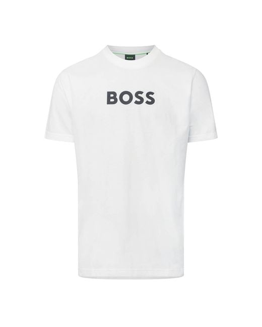 Boss White Logo T-Shirt for men
