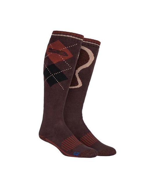 Storm Bloc Brown Extra Long Knee High Cotton Rich Patterned Wellington Boot Socks for men