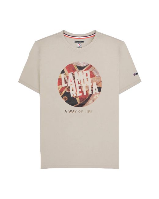 Lambretta Gray Union Jack T-Shirt (Jetstream) for men