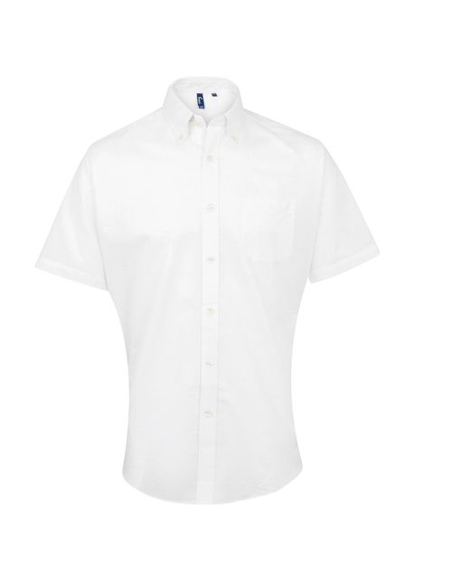 PREMIER White Signature Oxford Short Sleeve Work Shirt for men