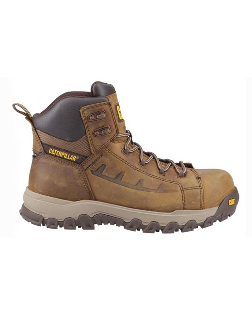 Caterpillar Safety Brown Threshold Rebound Waterproof Boots for men