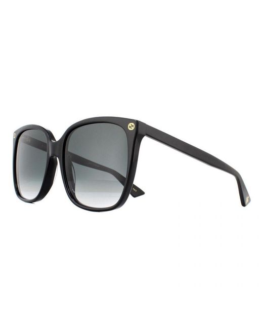 Gucci Black Square Gradient Sunglasses By