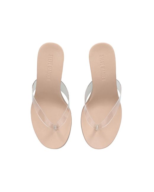 Steve Madden Natural Playing Clear Sandals