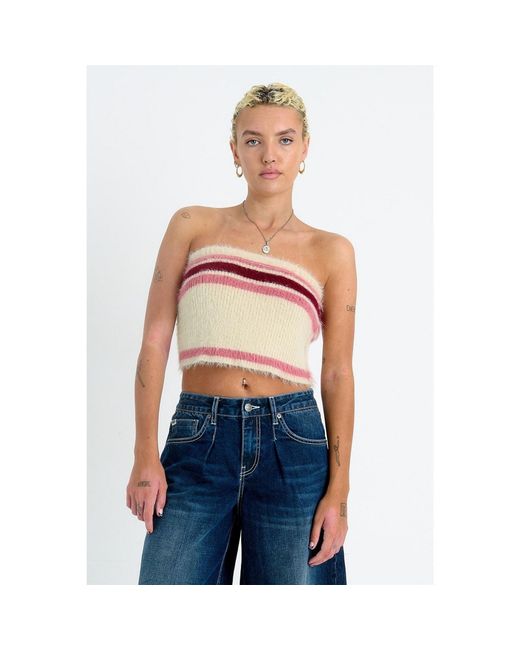 The Ragged Priest Blue Tube Sleeveless Regular Fit Top