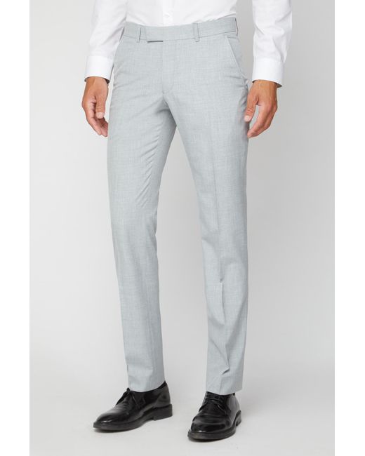 Occasions Gray Texture Tailored Fit Suit Trousers for men