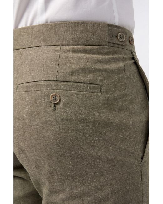 Alexandre Silver Label Natural Flat Fronted Tailored Suit Trousers for men