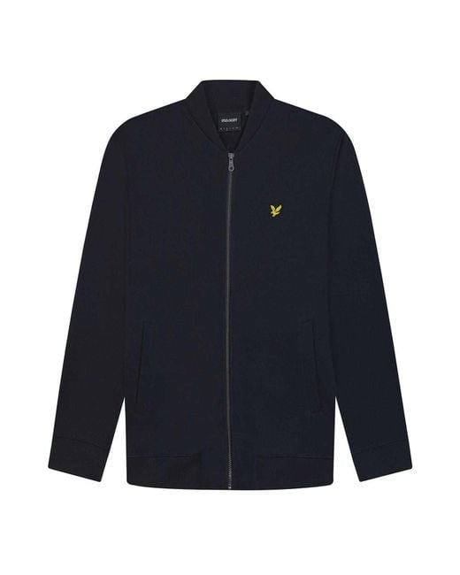 Lyle & Scott Jersey Loop Back Bomber Jacket (marine) in het Blue voor heren