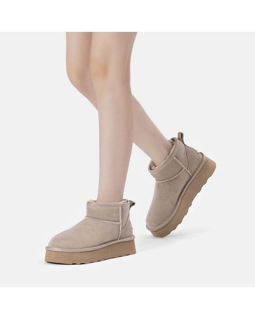 EverAu Australia Gray Ever Au Heron Ultra Mini Platform Boots