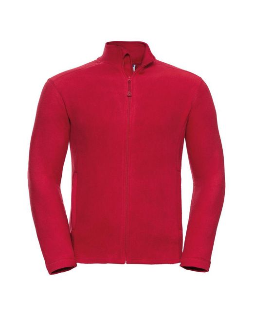 Russell Red Europe Full Zip Anti-Pill Microfleece Top (Classic) for men
