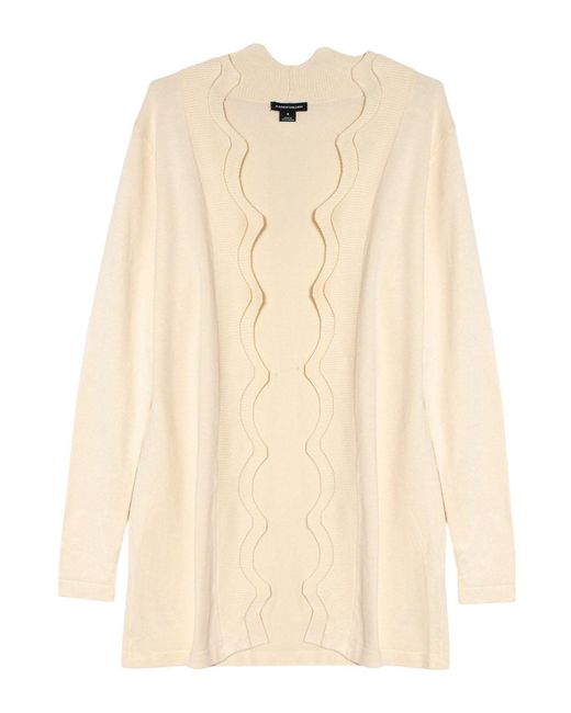 Karen Millen Natural Scallop Edge Longline Cardigan