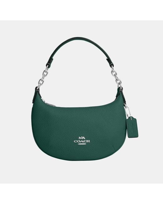 COACH Green Refined Pebbled Leather Mini Payton Bag