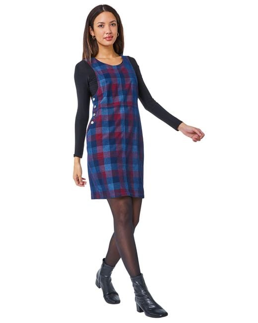blue check pinafore dress Baby Girl's Blue Plaid Pinafore Dress, 3-6M